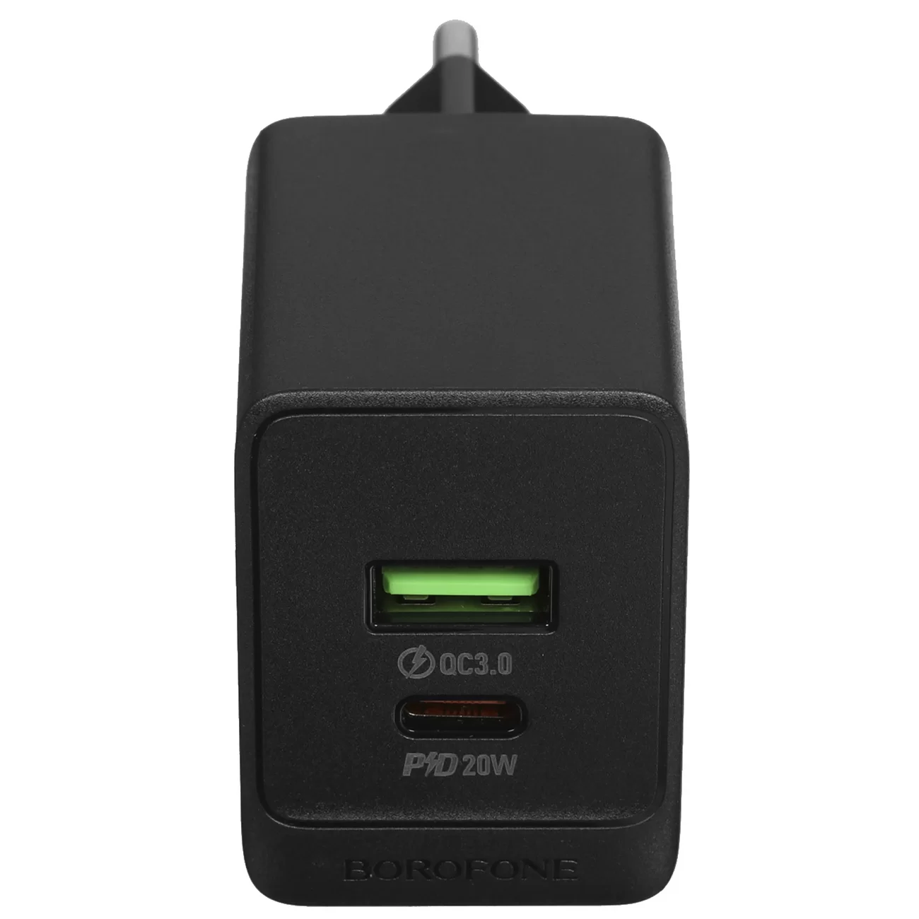 Сетевое зарядное устройство Borofone BAS14A, 20 Вт, 1×USB-C + 1×USB-A, чёрное Сетевое зарядное устройство Borofone BAS14A, 20 Вт, 1×USB-C + 1×USB-A, чёрное