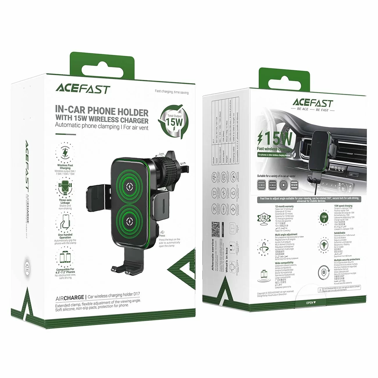 Автомобильное зарядное устройство-держатель ACEFAST D17