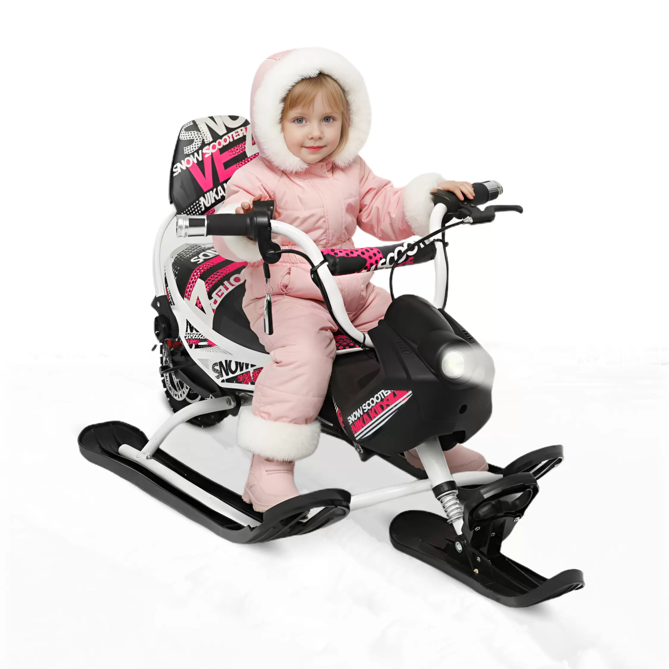 Снегокат электрический iBrat M1, Бело-розовый