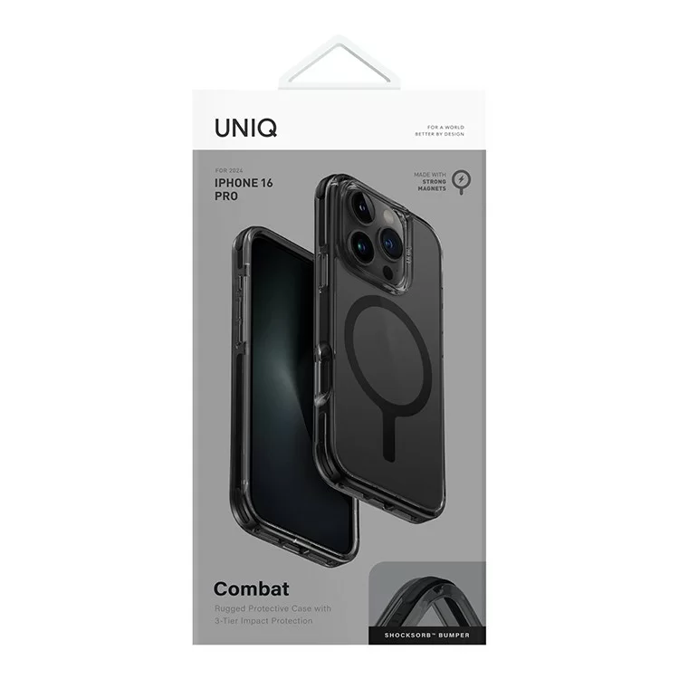 Чехол Uniq Combat Life для iPhone 16 Чёрный (MagSafe) Чехол Uniq Combat Life для iPhone 16 Чёрный (MagSafe)