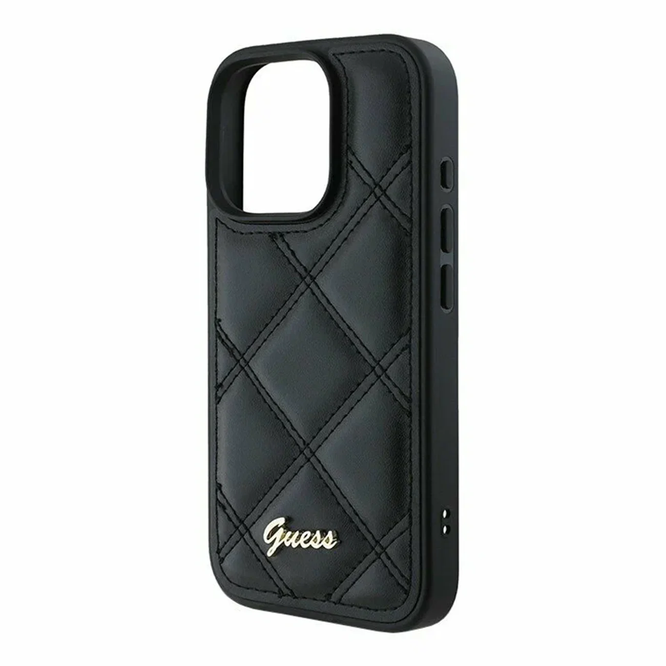 Чехол Guess PU Quilted with Script Metal Logo Hard Black для iPhone 16 Pro Чехол Guess PU Quilted with Script Metal Logo Hard Black для iPhone 16 Pro