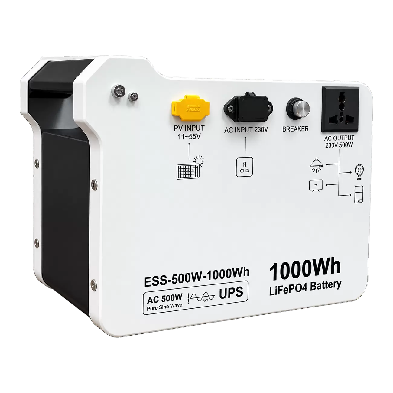 Портативная зарядная станция JQB Power, 500 Вт / 1000 Вт·ч
