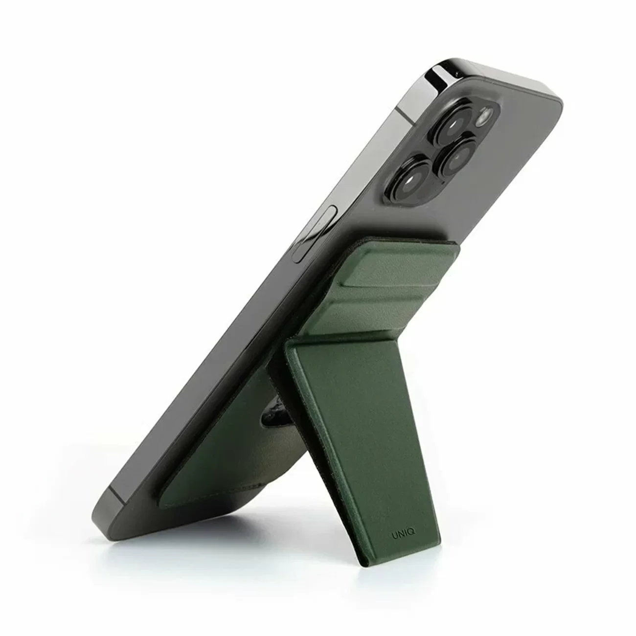 Магнитный бумажник Uniq LYFT с подставкой Green Apple Magsafe 12/13/14/15/16
