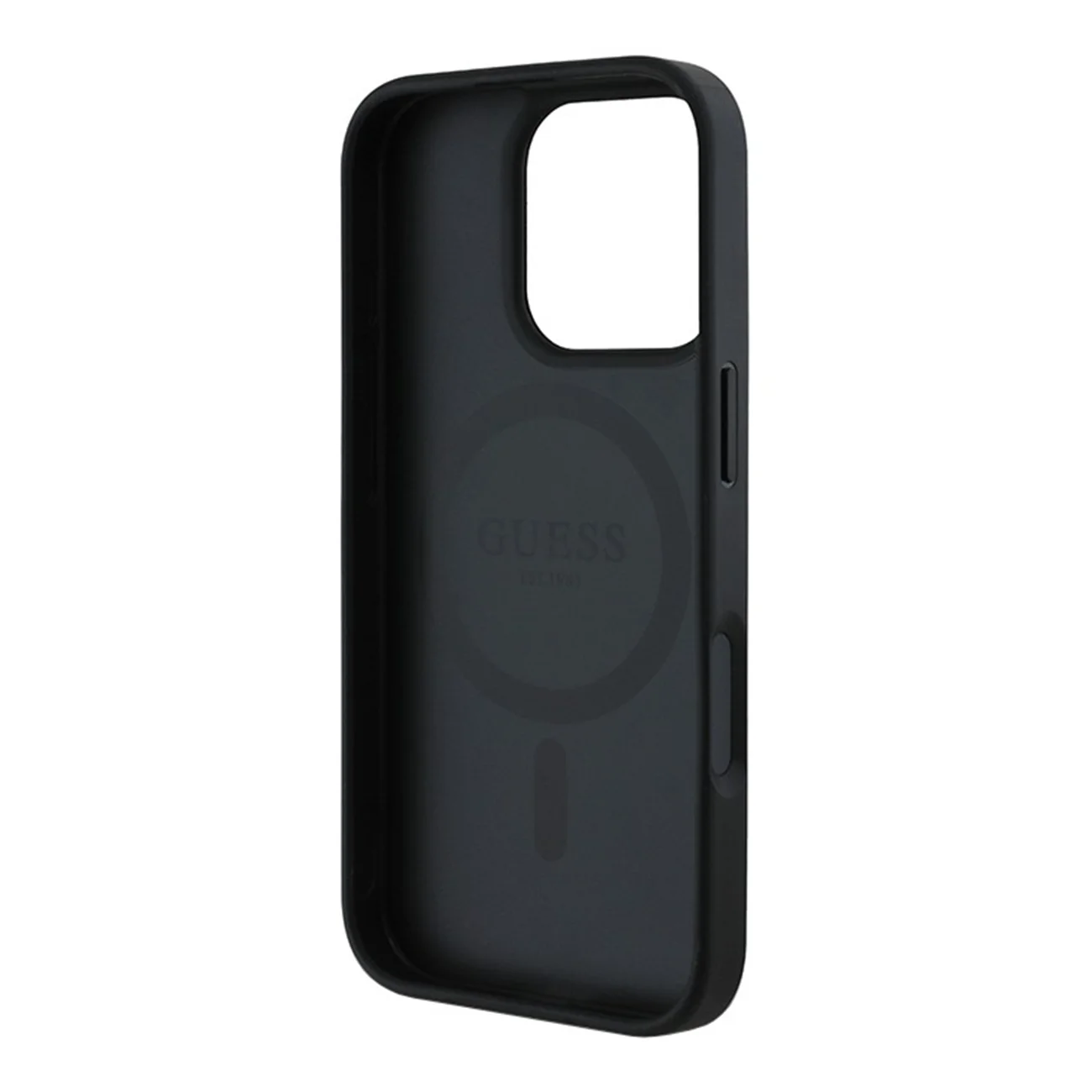Чехол Guess PU 4G with Round Patch Metal Logo Hard Black (MagSafe) для iPhone 16 Чехол Guess PU 4G with Round Patch Metal Logo Hard Black (MagSafe) для iPhone 16