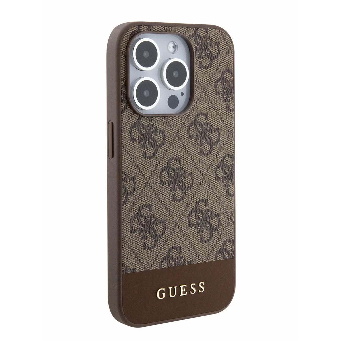 Чехол Guess PU 4G Bottom Stripe Metal Logo Hard Brown (MagSafe) для iPhone 15 Pro Max Чехол Guess PU 4G Bottom Stripe Metal Logo Hard Brown (MagSafe) для iPhone 15 Pro Max