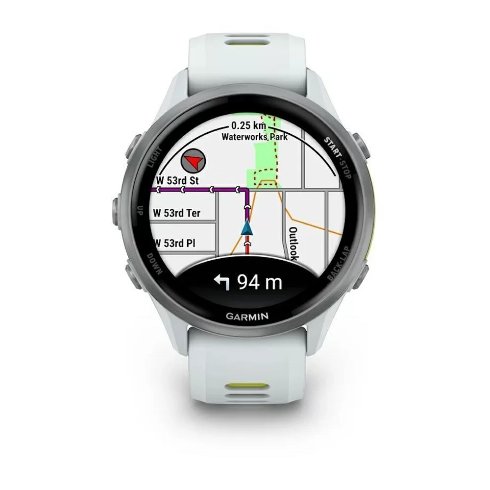 Спортивные часы Garmin Forerunner 570, 42 мм, Titanium Whitestone / Translucent Amp Yellow (Серый с зеленым)