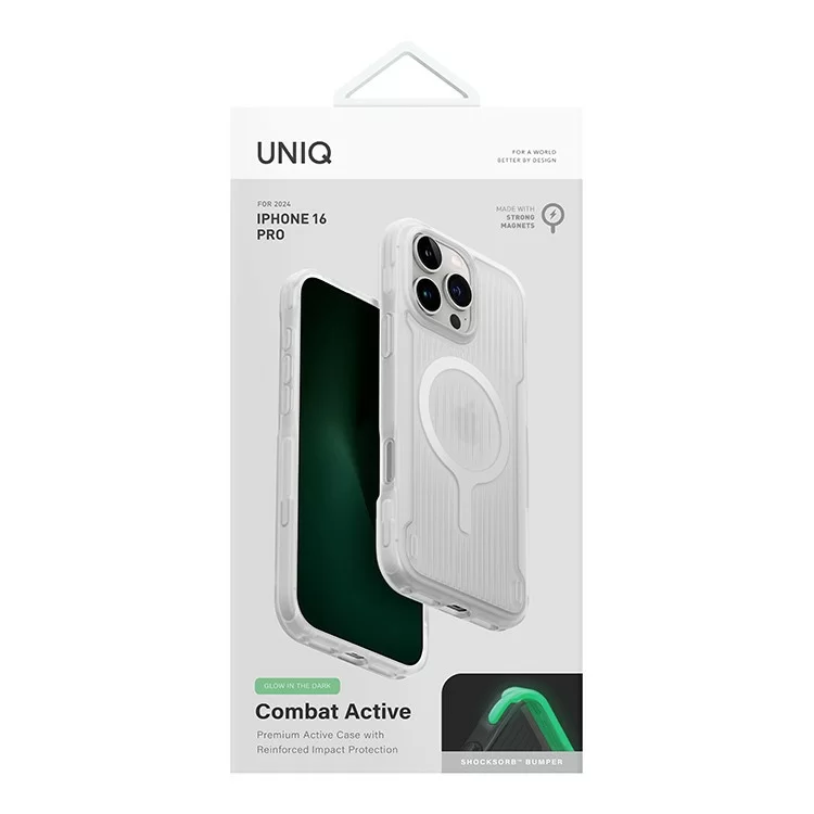 Чехол Uniq Combat LifePro Active для iPhone 16 Pro Белый светящийся (MagSafe) Чехол Uniq Combat LifePro Active для iPhone 16 Pro Белый светящийся (MagSafe)
