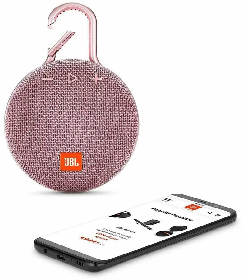 Портативная акустика JBL Clip 3, розовый