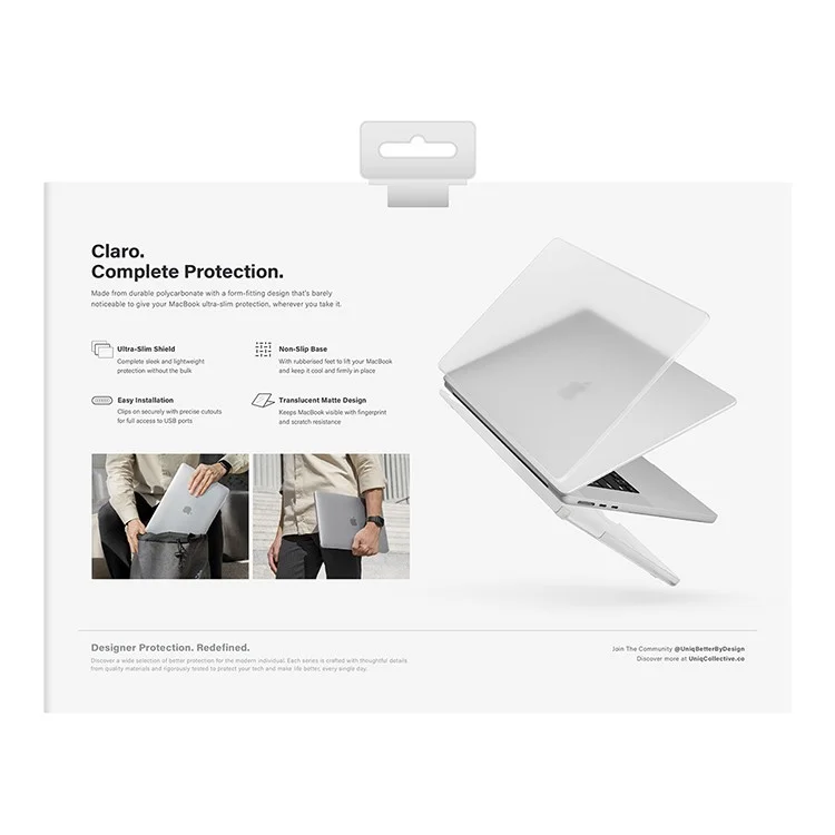 Чехол Uniq HUSK Pro Claro для MacBook Air 13 (2022 M2) Матовый прозрачный Чехол Uniq HUSK Pro Claro для MacBook Air 13 (2022 M2) Матовый прозрачный