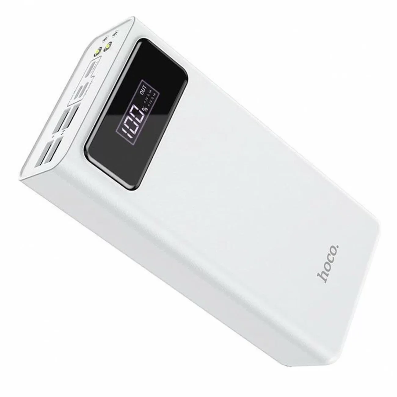 Портативный аккумулятор Hoco J65A, 40000 мА·ч, 4×USB-A, LED-дисплей, фонарик, белый