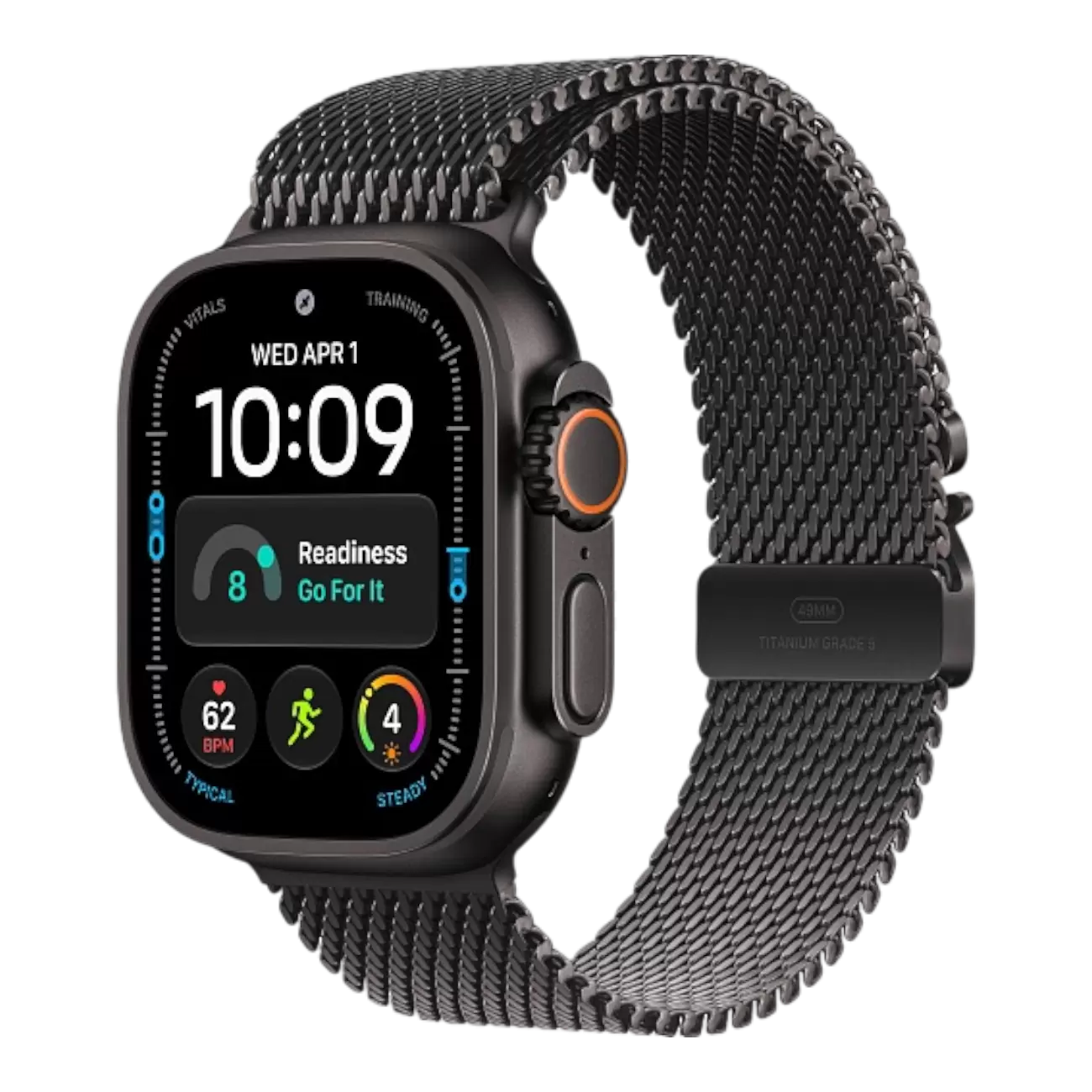 Умные часы Apple Watch Ultra 4 2026 Black Titanium, 49мм, Titanium Milanese Loop