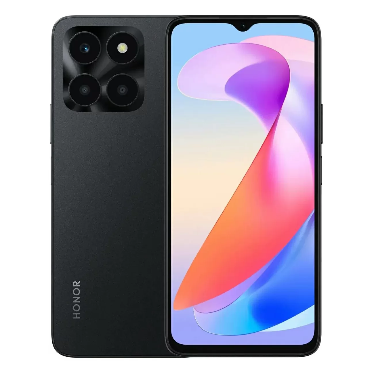 Смартфон Honor X6a 4/128 Гб, Полуночный чёрный Чёрный