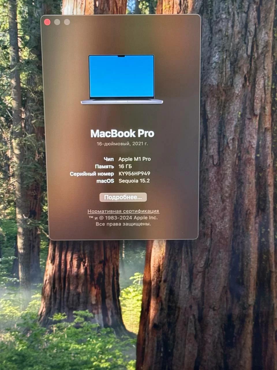 Ноутбук Apple MacBook Pro 16" 2021, (M1 Pro, RAM 16 ГБ, SSD 512 ГБ), Чёрный / 1Q57*