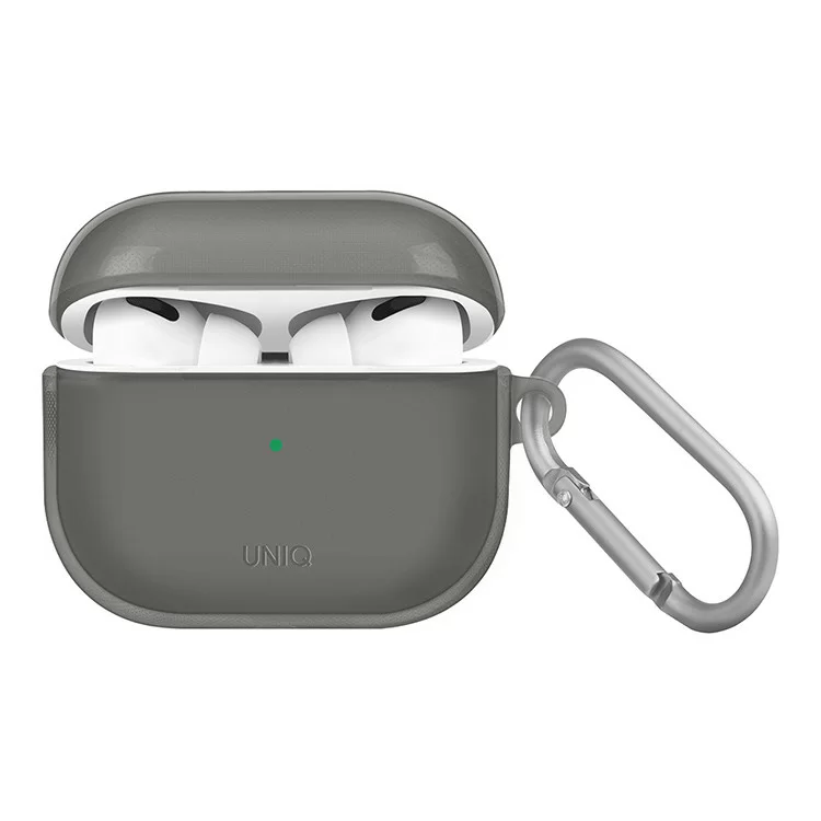 Чехол Uniq Glase TPU с карабином для AirPods 3 Дымчато-серый Чехол Uniq Glase TPU с карабином для AirPods 3 Дымчато-серый
