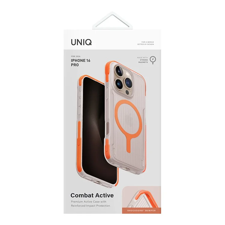 Чехол Uniq Combat LifePro Active для iPhone 16 Pro Вольт-оранжевый (MagSafe) Чехол Uniq Combat LifePro Active для iPhone 16 Pro Вольт-оранжевый (MagSafe)