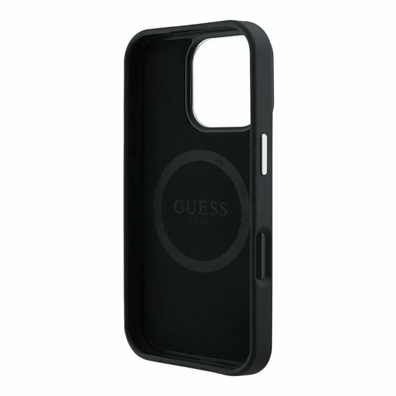 Чехол Guess PU Grained Leather Triangle Metal Logo Hard Black (MagSafe) для iPhone 16 Pro Чехол Guess PU Grained Leather Triangle Metal Logo Hard Black (MagSafe) для iPhone 16 Pro