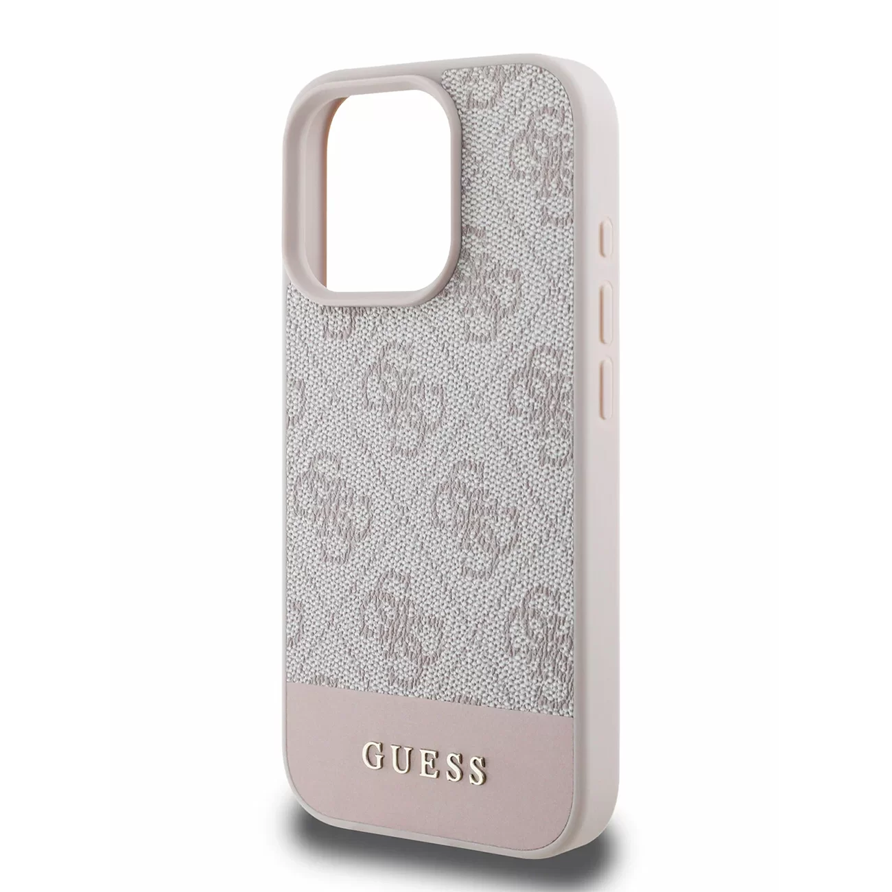 Чехол Guess PU 4G Bottom Stripe Metal Logo Hard Pink для iPhone 16 Чехол Guess PU 4G Bottom Stripe Metal Logo Hard Pink для iPhone 16
