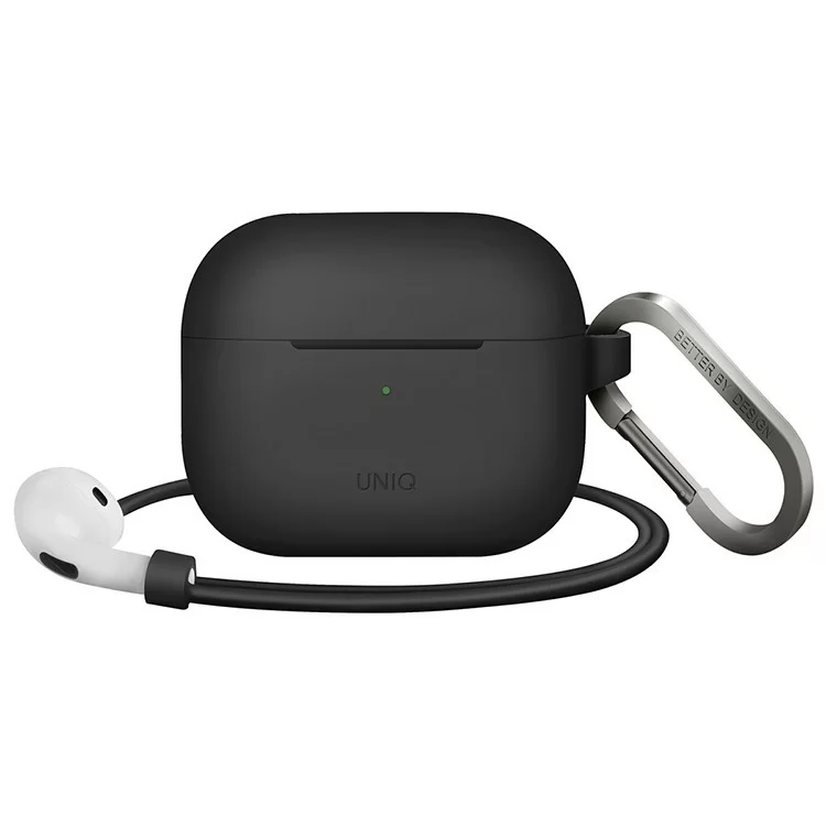 Чехол Uniq Vencer Silicone с карабином и ремешком для AirPods 3 Серый Чехол Uniq Vencer Silicone с карабином и ремешком для AirPods 3 Серый