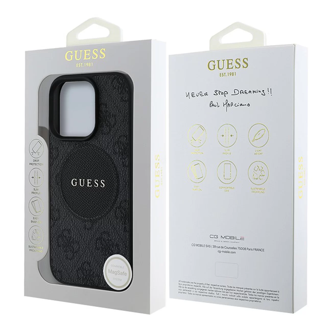 Чехол Guess PU 4G with Round Patch Metal Logo Hard Black (MagSafe) для iPhone 16 Чехол Guess PU 4G with Round Patch Metal Logo Hard Black (MagSafe) для iPhone 16