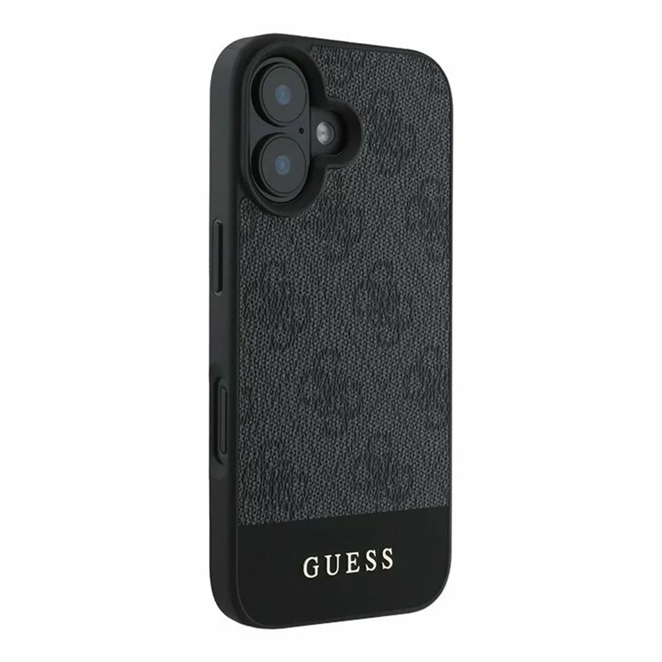 Чехол Guess PU 4G Bottom Stripe Metal Logo Hard Grey для iPhone 16
