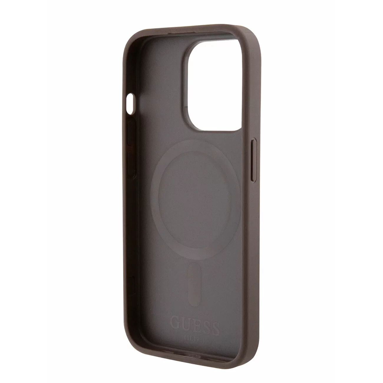 Чехол Guess PU 4G Bottom Stripe Metal Logo Hard Brown (MagSafe) для iPhone 15 Pro Max Чехол Guess PU 4G Bottom Stripe Metal Logo Hard Brown (MagSafe) для iPhone 15 Pro Max