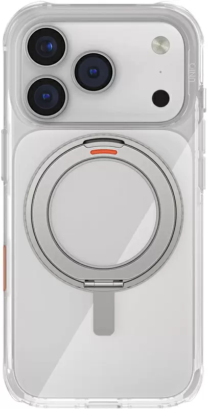 Чехол Uniq Swivix с поворотной подставкой 360° для Apple iPhone 17 Pro, Lucent Clear (прозрачный), MagSafe Чехол Uniq Swivix с поворотной подставкой 360° для Apple iPhone 17 Pro, Lucent Clear (прозрачный), MagSafe