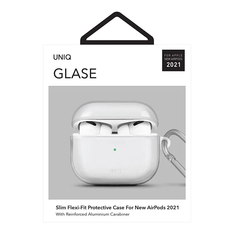 Чехол Uniq Glase TPU с карабином для AirPods 3 Прозрачный Чехол Uniq Glase TPU с карабином для AirPods 3 Прозрачный