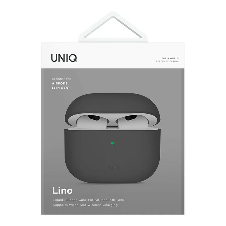 Чехол Uniq LINO Liquid Silicone для AirPods 4 Серый Чехол Uniq LINO Liquid Silicone для AirPods 4 Серый