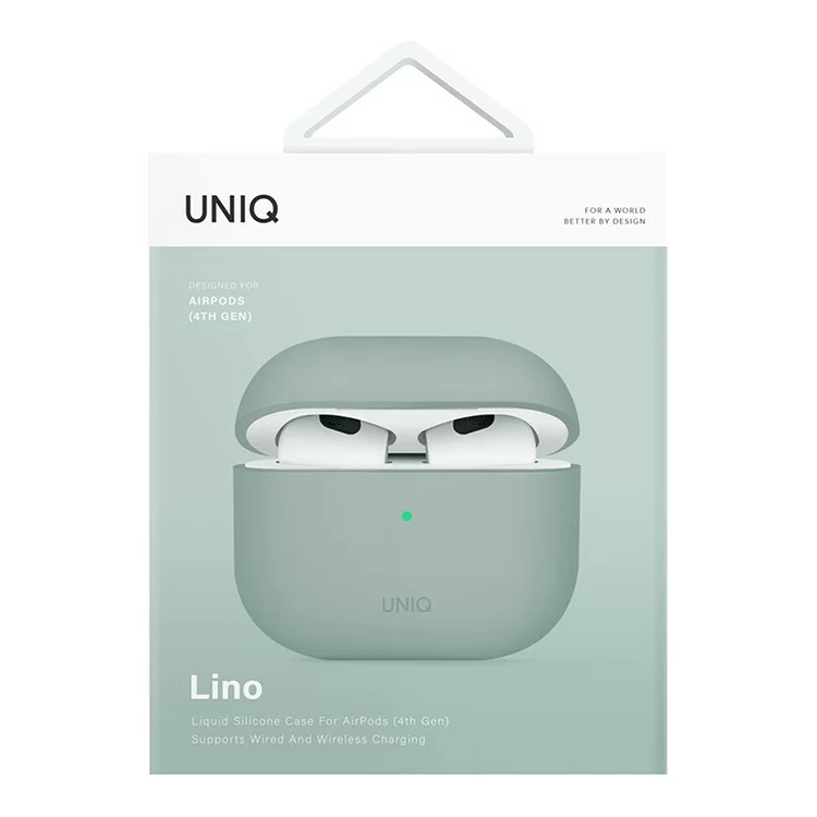 Чехол Uniq LINO Liquid Silicone для AirPods 4 Ледяной зелёный Чехол Uniq LINO Liquid Silicone для AirPods 4 Ледяной зелёный