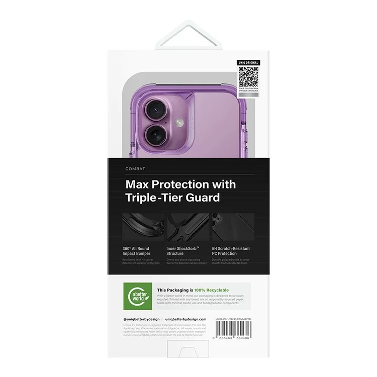 Чехол Uniq Combat Life для iPhone 16 Виноградно-розовый (MagSafe) Чехол Uniq Combat Life для iPhone 16 Виноградно-розовый (MagSafe)