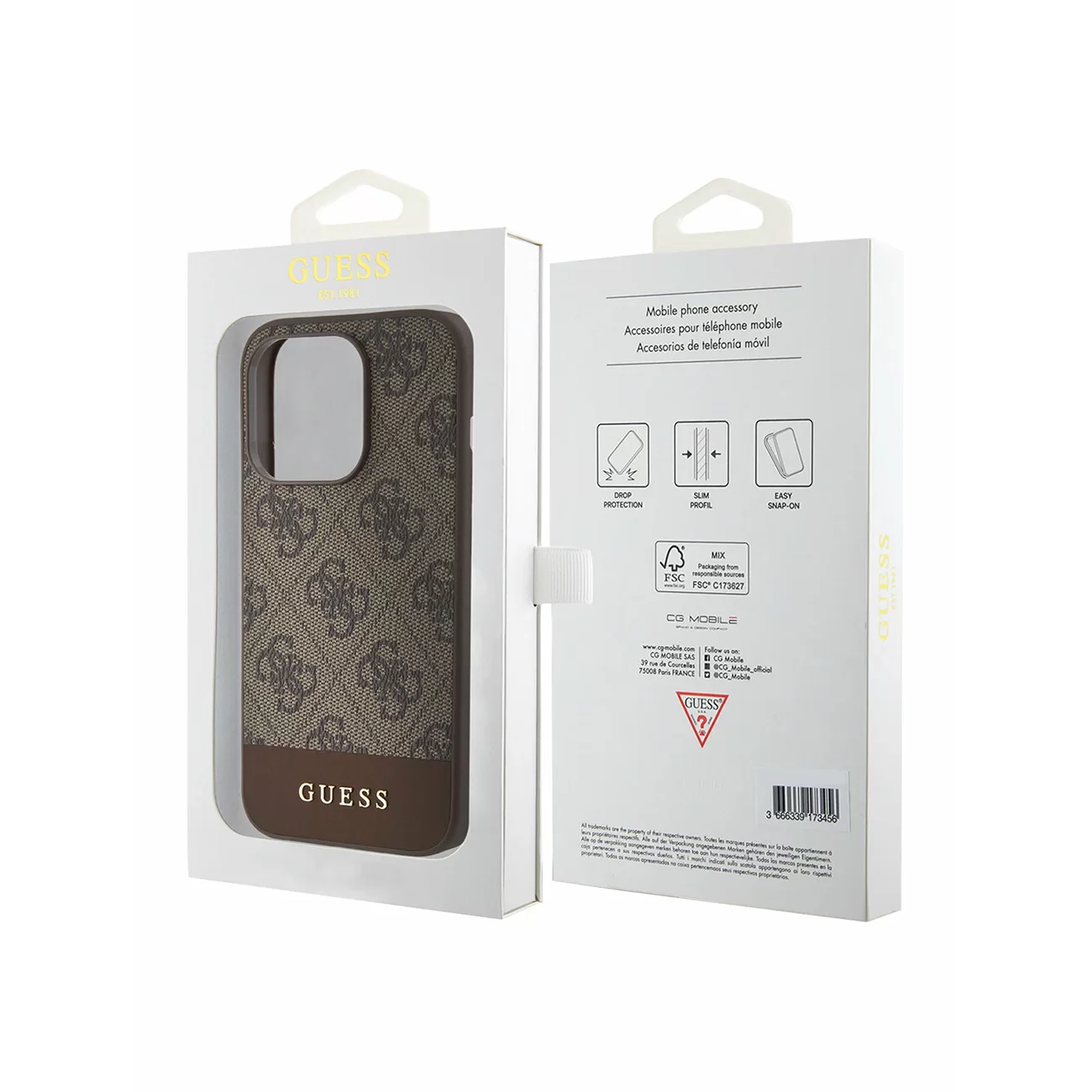 Чехол Guess PU 4G Bottom Stripe Metal Logo Hard Brown (MagSafe) для iPhone 15 Pro Max Чехол Guess PU 4G Bottom Stripe Metal Logo Hard Brown (MagSafe) для iPhone 15 Pro Max