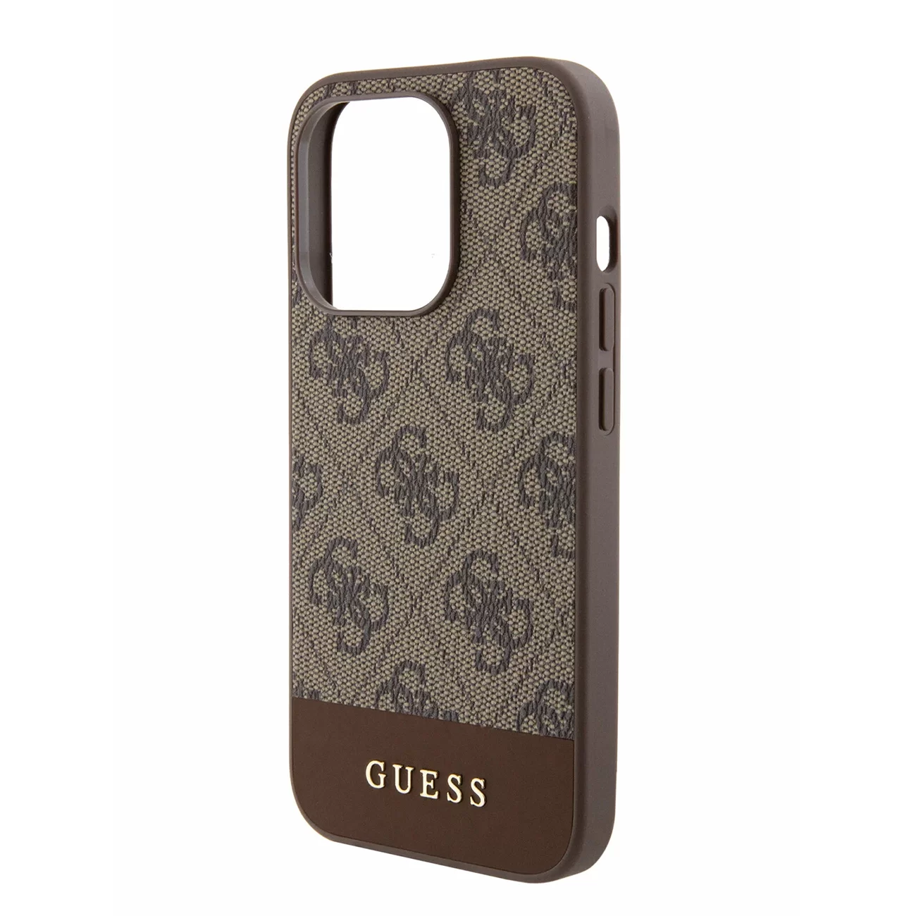 Чехол Guess PU 4G Bottom Stripe Metal Logo Hard Brown (MagSafe) для iPhone 15 Pro Max Чехол Guess PU 4G Bottom Stripe Metal Logo Hard Brown (MagSafe) для iPhone 15 Pro Max