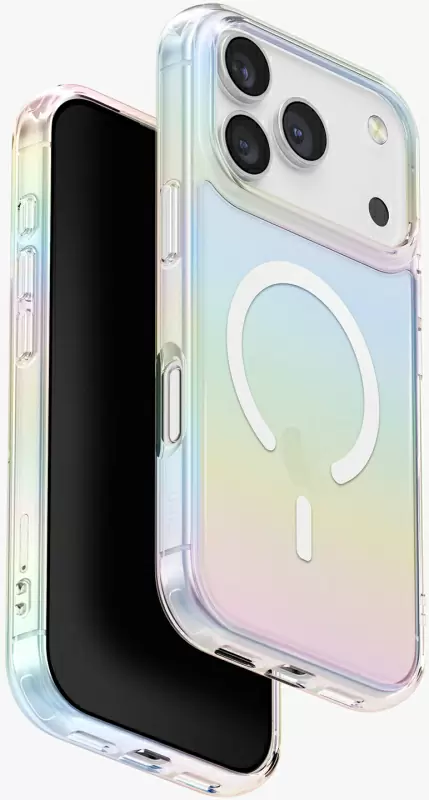 Чехол Uniq Iridescia (holographic) для Apple iPhone 17 Pro, Holo Quartz (голографический кварц), MagSafe