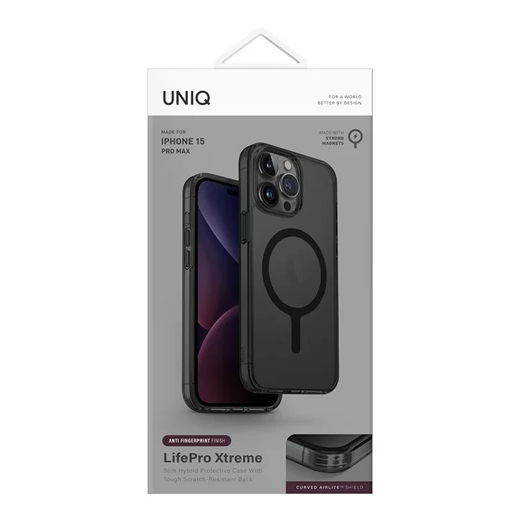 Чехол Uniq LifePro Xtreme AF для iPhone 15 Pro Матовый дымчатый (MagSafe)