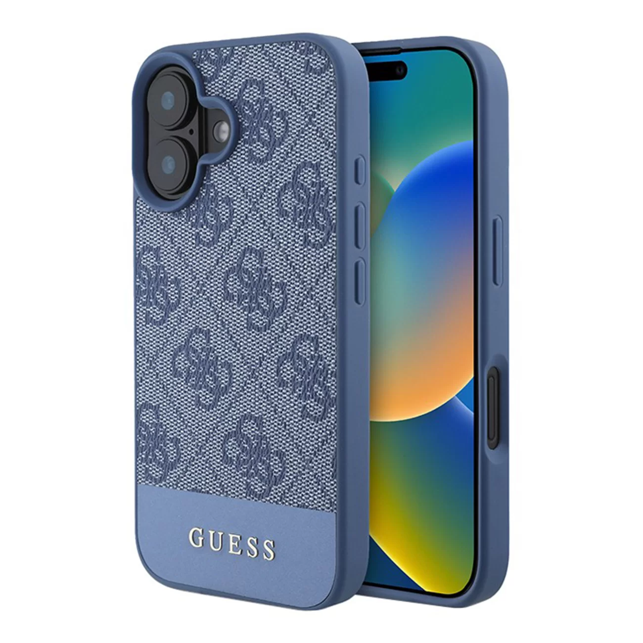 Чехол Guess PU 4G Bottom Stripe Metal Logo Hard Blue для iPhone 16 Чехол Guess PU 4G Bottom Stripe Metal Logo Hard Blue для iPhone 16