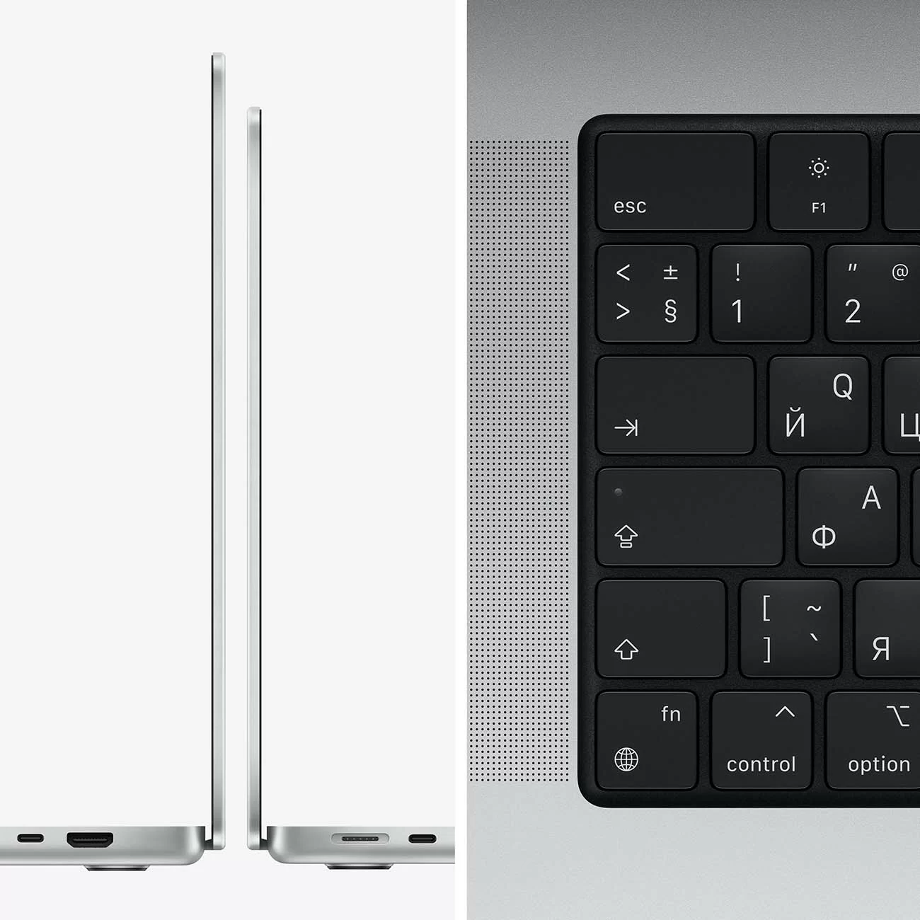 Ноутбук Apple MacBook Pro 14" 2021 (M1 Pro, RAM 16 ГБ, SSD 1 ТБ), Серебристый / NQKL*