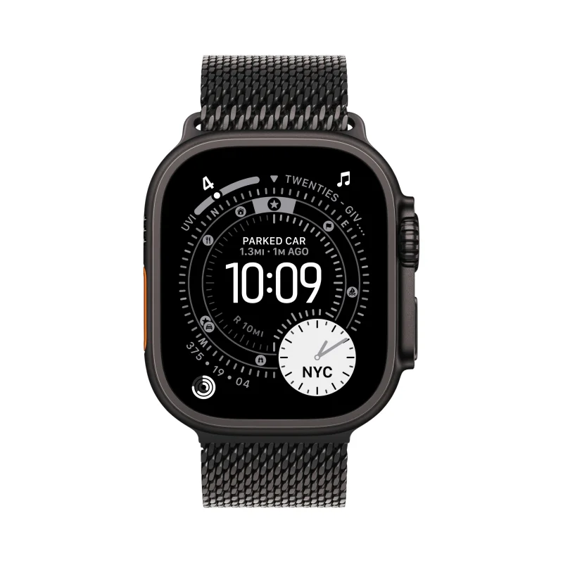 Смарт-часы Apple Watch Ultra 3, 49 мм, ремешок Titanium Milanese Loop, Чёрный титан / Black Titanium Смарт-часы Apple Watch Ultra 3, 49 мм, ремешок Titanium Milanese Loop, Чёрный титан / Black Titanium