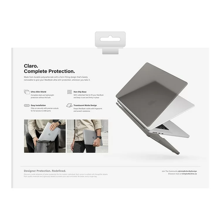 Чехол Uniq HUSK Pro Claro для MacBook Air 13 (2022 M2) Матовый серый