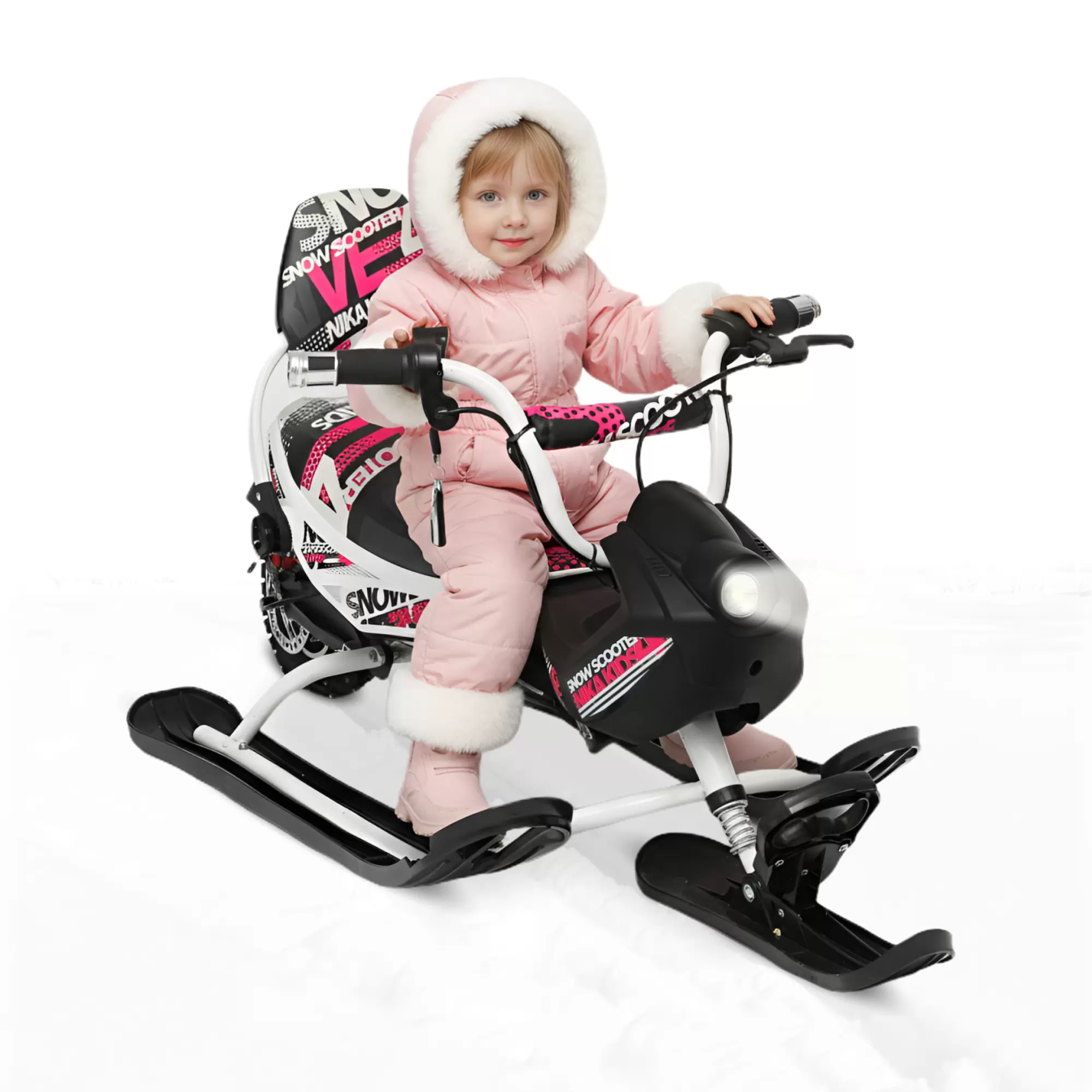 Снегокат электрический iBrat M1, Бело-розовый