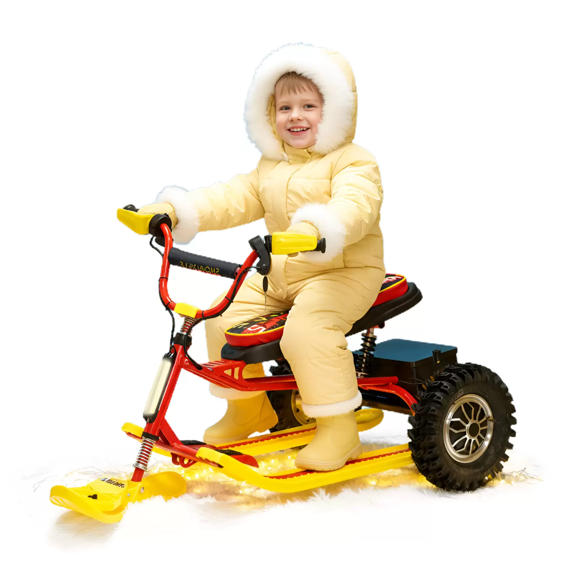 Снегокат электрический iBrat S2, Красно-желтый Снегокат электрический iBrat S2, Красно-желтый