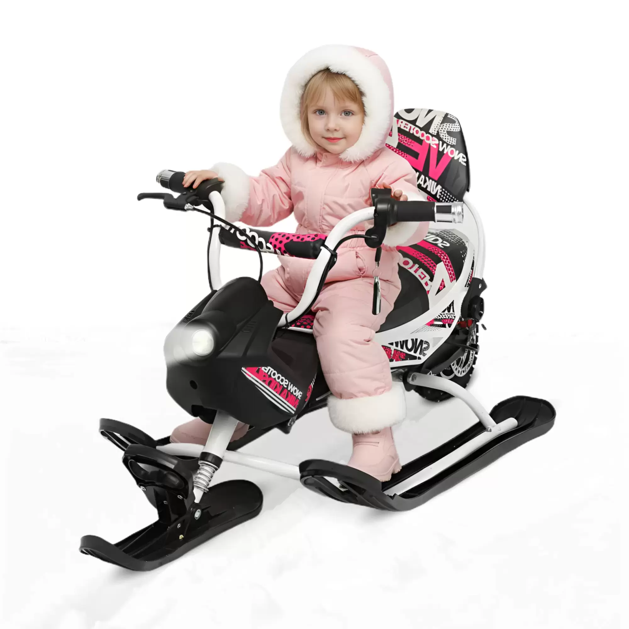 Снегокат электрический iBrat M1, Бело-розовый Снегокат электрический iBrat M1, Бело-розовый