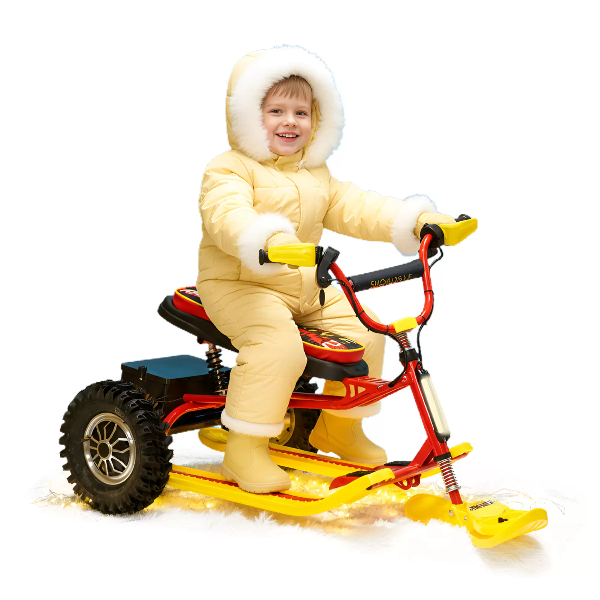 Снегокат электрический iBrat S2, Красно-желтый