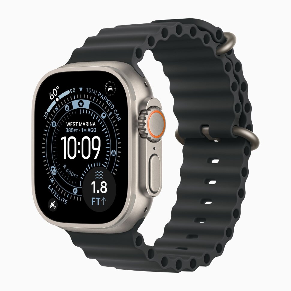 Смарт-часы Apple Watch Ultra 3, 49 мм, ремешок Ocean Band, Натуральный титан / Natural Titanium Смарт-часы Apple Watch Ultra 3, 49 мм, ремешок Ocean Band, Натуральный титан / Natural Titanium