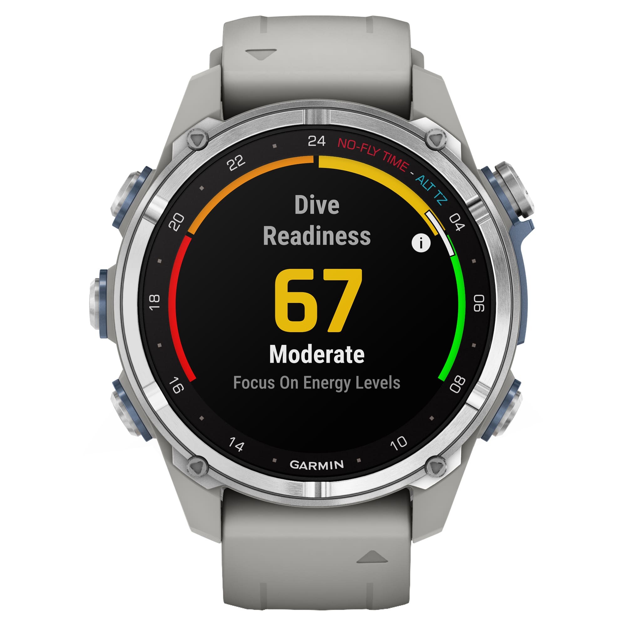 Дайвинг-компьютер Garmin Descent Mk3, 43 мм (Stainless Steel / нержавеющая сталь, Fog Gray Silicone Band / силиконовый ремешок туманно-серый)