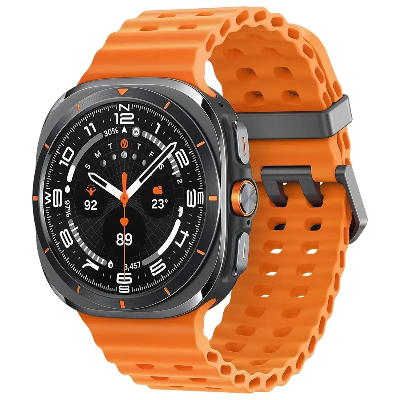 Умные часы Samsung Galaxy Watch Ultra 47 мм Wi-Fi + LTE, Белый титан, Ремешок Оранжевый