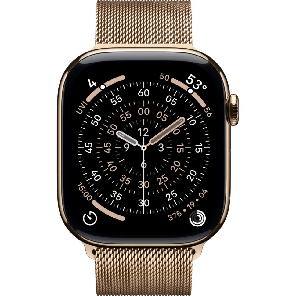 Смарт-часы Apple Watch Series 11, 46 мм, ремешок Titanium Milanese Loop, Золотой / Gold