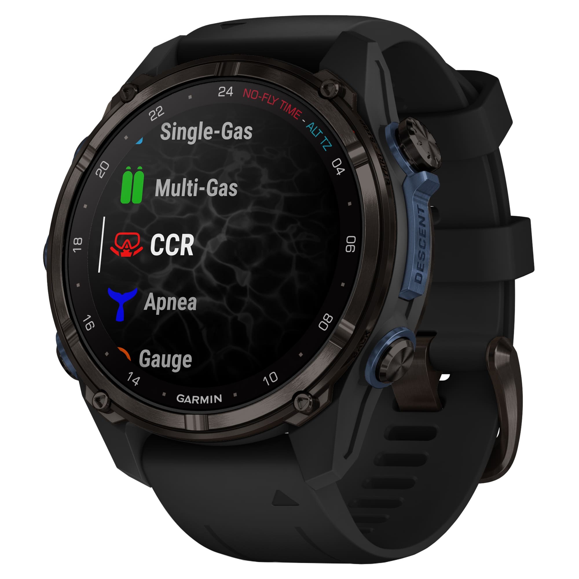 Дайвинг-компьютер Garmin Descent Mk3i, 43 мм (Carbon Gray DLC Titanium / титановый корпус, цвет графит, Black Silicone Band / чёрный силиконовый ремешок)