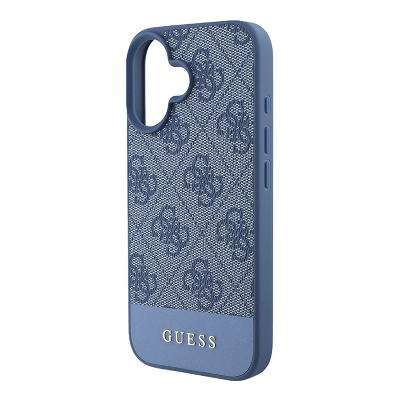 Чехол Guess PU 4G Bottom Stripe Metal Logo Hard Blue для iPhone 16