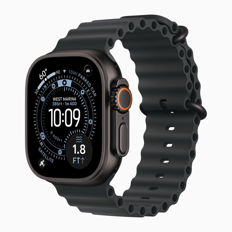 Смарт-часы Apple Watch Ultra 3, 49 мм, ремешок Ocean Band, Чёрный титан / Black Titanium Смарт-часы Apple Watch Ultra 3, 49 мм, ремешок Ocean Band, Чёрный титан / Black Titanium