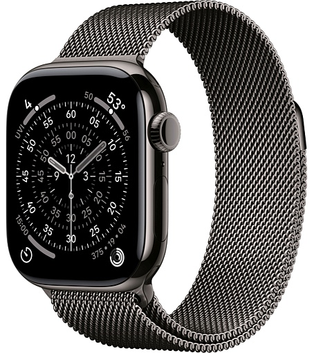 Смарт-часы Apple Watch Series 11, 42 мм, ремешок Titanium Milanese Loop, Сланцевый / Slate Смарт-часы Apple Watch Series 11, 42 мм, ремешок Titanium Milanese Loop, Сланцевый / Slate
